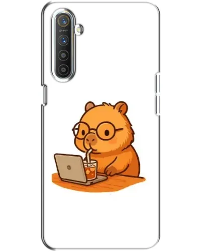 Чохол для Realme XT з картинкою «Капібара з ноутбуком»