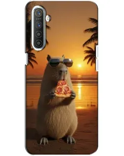 Чохол для Realme XT з картинкою «Капібара з піцою»