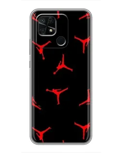 Чохол для Xiaomi Redmi 10C з картинкою «Jordan Red Pattern»