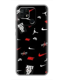 Чохол для Xiaomi Redmi 10C з картинкою «Nike Mix Pattern»