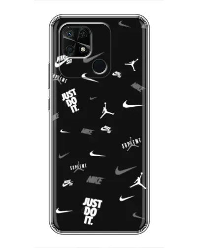 Чохол для Xiaomi Redmi 10C з картинкою «Nike Black Pattern»
