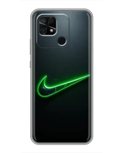 Чохол для Xiaomi Redmi 10C з картинкою «Неоновий контур Nike»