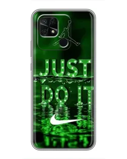 Чохол для Xiaomi Redmi 10C з картинкою «Зелений неоновий Nike»