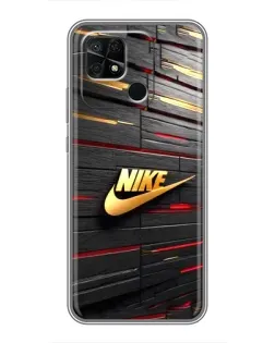 Чохол для Xiaomi Redmi 10C з картинкою «Золотий Nike на металі»