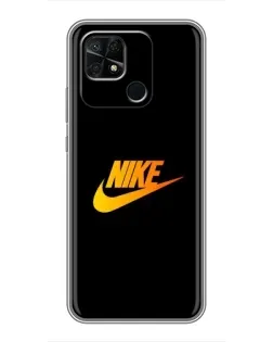 Чохол для Xiaomi Redmi 10C з картинкою «Золотий логотип Nike»