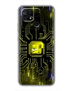 Чохол для Xiaomi Redmi 10C з картинкою «Nike — золота іскра»