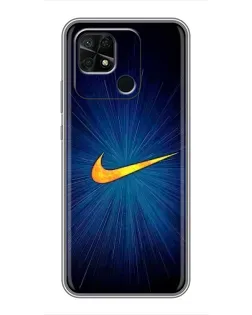 Чехол для Xiaomi Redmi 10C с картинкой «Синий пульс Nike»