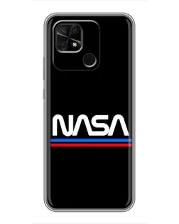 Чохол для Xiaomi Redmi 10C з картинкою «NASA — класика Red Blue»