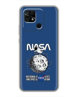 Чохол для Xiaomi Redmi 10C з картинкою «NASA — місячна місія»