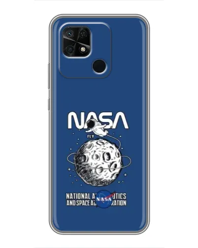 Чохол для Xiaomi Redmi 10C з картинкою «NASA — місячна місія»