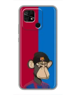 Чохол для Xiaomi Redmi 10C з картинкою «Bored Ape — фанат Барси»