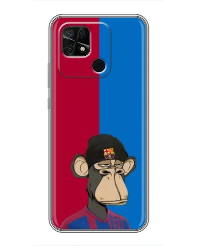 Чохол для Xiaomi Redmi 10C з картинкою «Bored Ape — фанат Барси»