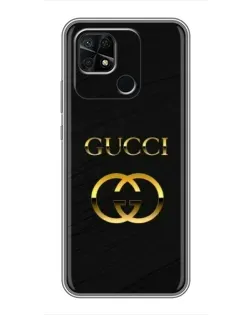 Чохол для Xiaomi Redmi 10C з картинкою «Золотий логотип Gucci»