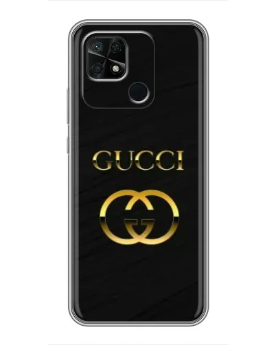 Чохол для Xiaomi Redmi 10C з картинкою «Золотий логотип Gucci»