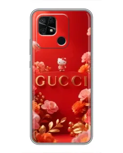 Чохол для Xiaomi Redmi 10C з картинкою «Gucci — золотий сад»