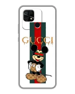 Чохол для Xiaomi Redmi 10C з картинкою «Міккі Маус Gucci — смуги»