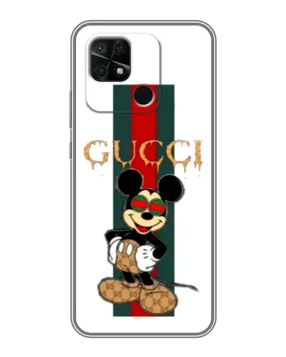 Чохол для Xiaomi Redmi 10C з картинкою «Міккі Маус Gucci — смуги»
