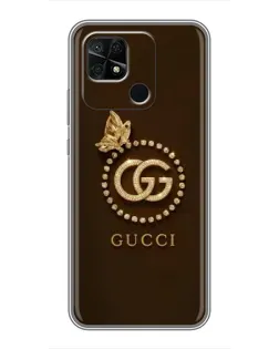 Чохол для Xiaomi Redmi 10C з картинкою «Gucci — золотий метелик»