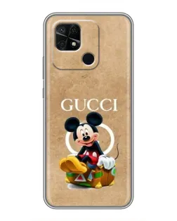 Чохол для Xiaomi Redmi 10C з картинкою «Міккі Маус Gucci — крафт»