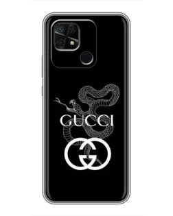 Чохол для Xiaomi Redmi 10C з картинкою «Gucci — срібна змія»