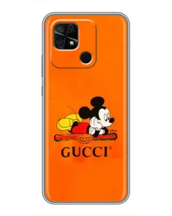 Чехол для Xiaomi Redmi 10C с картинкой «Микки Маус Gucci — оранж»