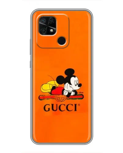 Чехол для Xiaomi Redmi 10C с картинкой «Микки Маус Gucci — оранж» Чехол для Xiaomi Redmi 10C с картинкой «Микки Маус Gucci — оранж»