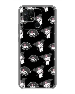 Чохол для Xiaomi Redmi 10C з картинкою «Чорний паттерн Kuromi»