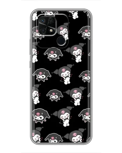 Чохол для Xiaomi Redmi 10C з картинкою «Чорний паттерн Kuromi»