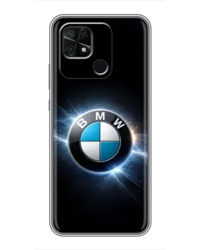 Чехол для Xiaomi Redmi 10C с картинкой «BMW — неоновое сияние»