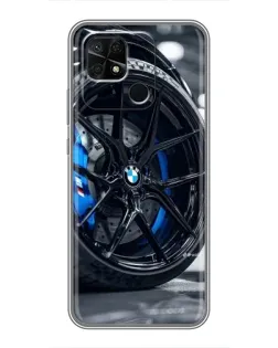 Чехол для Xiaomi Redmi 10C с картинкой «Колесо BMW вблизи»