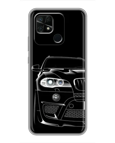 Чехол для Xiaomi Redmi 10C с картинкой «Темный силуэт BMW»