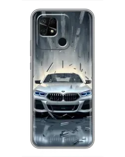 Чехол для Xiaomi Redmi 10C с картинкой «BMW в свете фар»