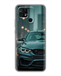 Чехол для Xiaomi Redmi 10C с картинкой «BMW в огнях города»