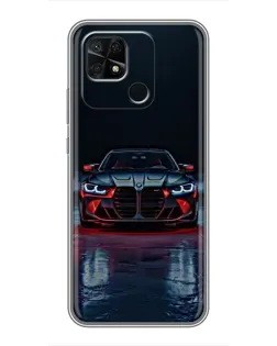 Чехол для Xiaomi Redmi 10C с картинкой «BMW на мокрой дороге»
