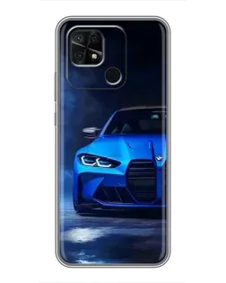 Чехол для Xiaomi Redmi 10C с картинкой «Голубая BMW M4»