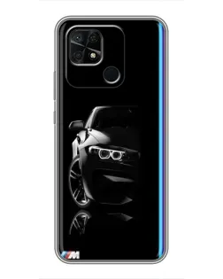 Чехол для Xiaomi Redmi 10C с картинкой «Силуэт BMW в темноте»