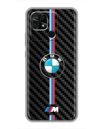 Чехол для Xiaomi Redmi 10C с картинкой «Эмблема BMW и карбон»