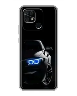 Чехол для Xiaomi Redmi 10C с картинкой «BMW — ночной взгляд»