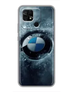 Чехол для Xiaomi Redmi 10C с картинкой «Логотип BMW — лед»