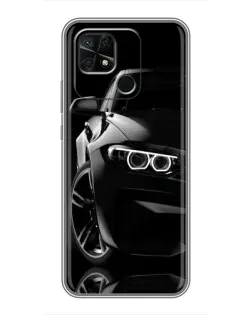 Чехол для Xiaomi Redmi 10C с картинкой «Черная BMW — профиль»