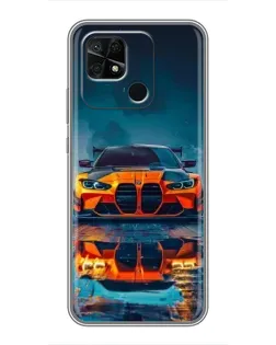 Чехол для Xiaomi Redmi 10C с картинкой «BMW — золотая эмблема»