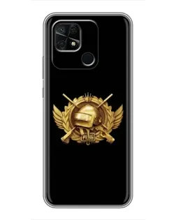 Чехол для Xiaomi Redmi 10C с картинкой «PUBG — оранжевый градиент»