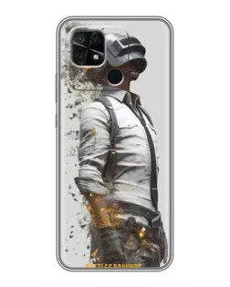 Чехол для Xiaomi Redmi 10C с картинкой «PUBG — боец в пыли»