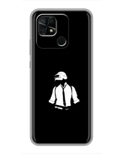 Чехол для Xiaomi Redmi 10C с картинкой «PUBG — белый шлем»