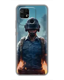 Чехол для Xiaomi Redmi 10C с картинкой «PUBG — реалистичный герой»