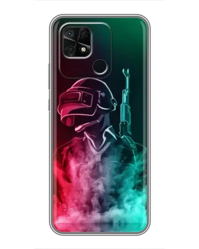 Чехол для Xiaomi Redmi 10C с картинкой «PUBG — огненный воин»