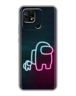 Чехол для Xiaomi Redmi 10C с картинкой «Among Us неон-арт»