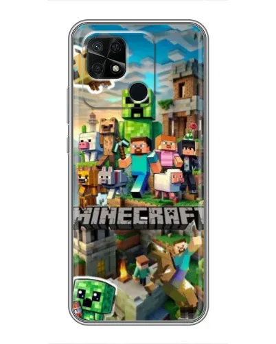 Чехол для Xiaomi Redmi 10C с картинкой «Замок Minecraft»