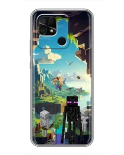Чехол для Xiaomi Redmi 10C с картинкой «Эндермен в лесу»