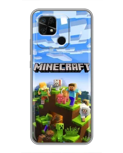 Чехол для Xiaomi Redmi 10C с картинкой «Minecraft классический мир»